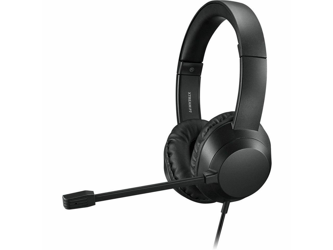 Alt View 4. Adesso - Adesso Xtream P7 Wired Headset - AI Controls, USB A/C, 32 Ohm, 6 ft, Omni Mic - Black.