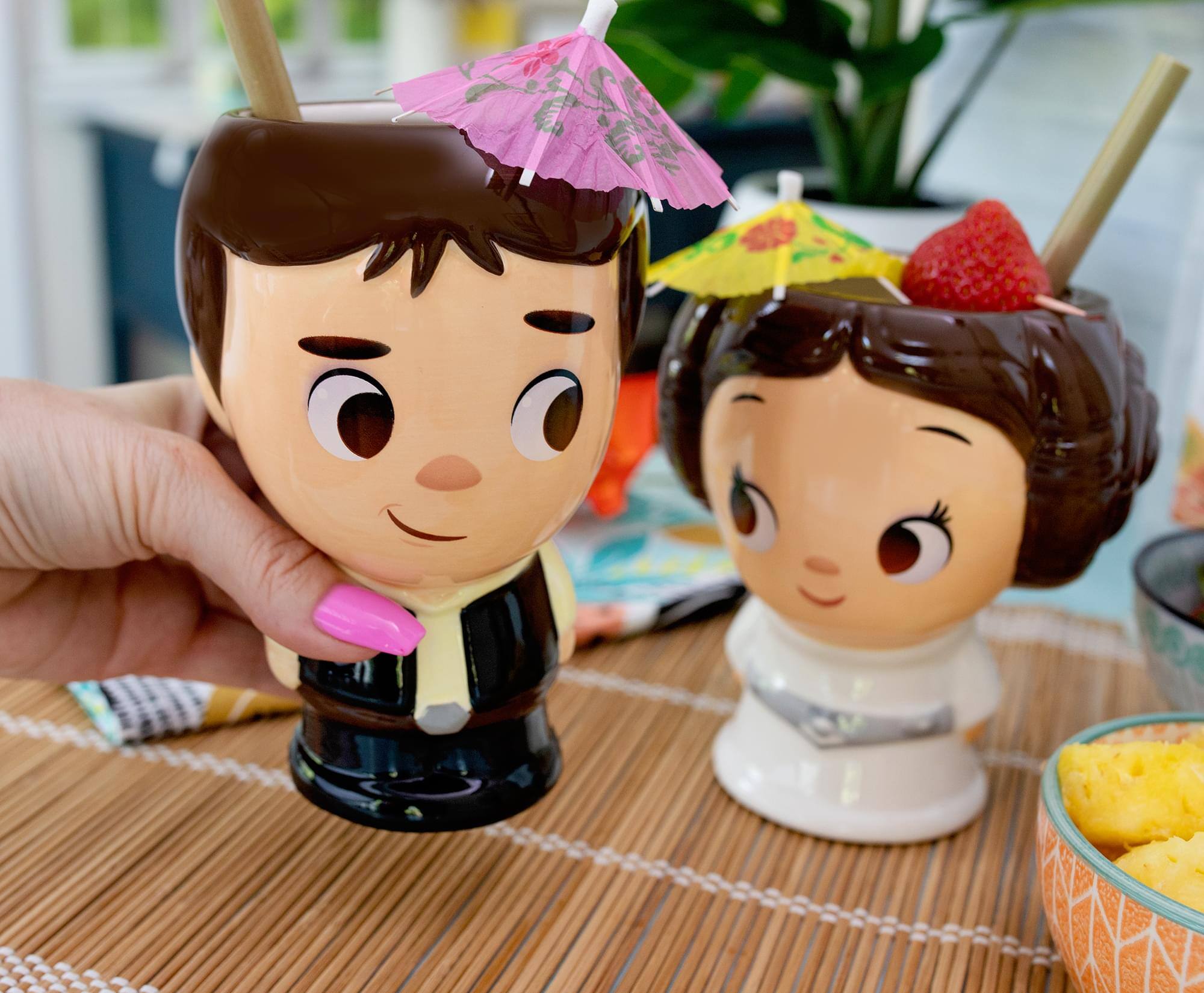 Alt View 2. Star Wars - Cupful of Cute Star Wars Han and Leia 16-Ounce Ceramic Mugs | Set of 2 - Brown.