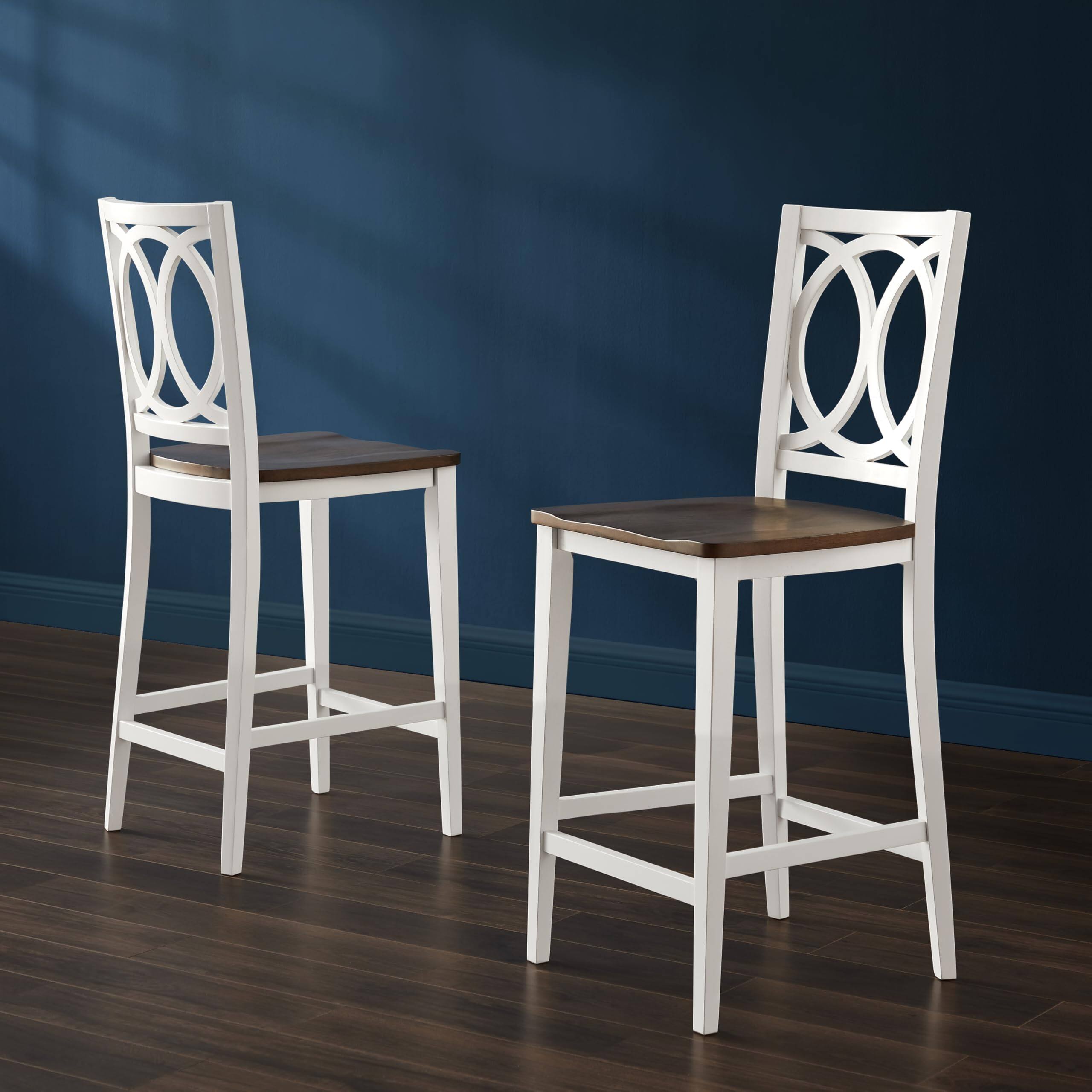 Alt View 2. Crosley Furniture - Charlotte 2-Piece Counter Height Bar Stool Set - 2 Stools - White.