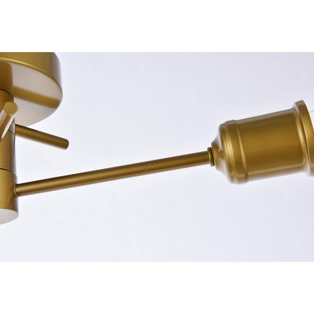 Alt View 2. Living District - Xavier 3 lights flush mount in brass - Brass.