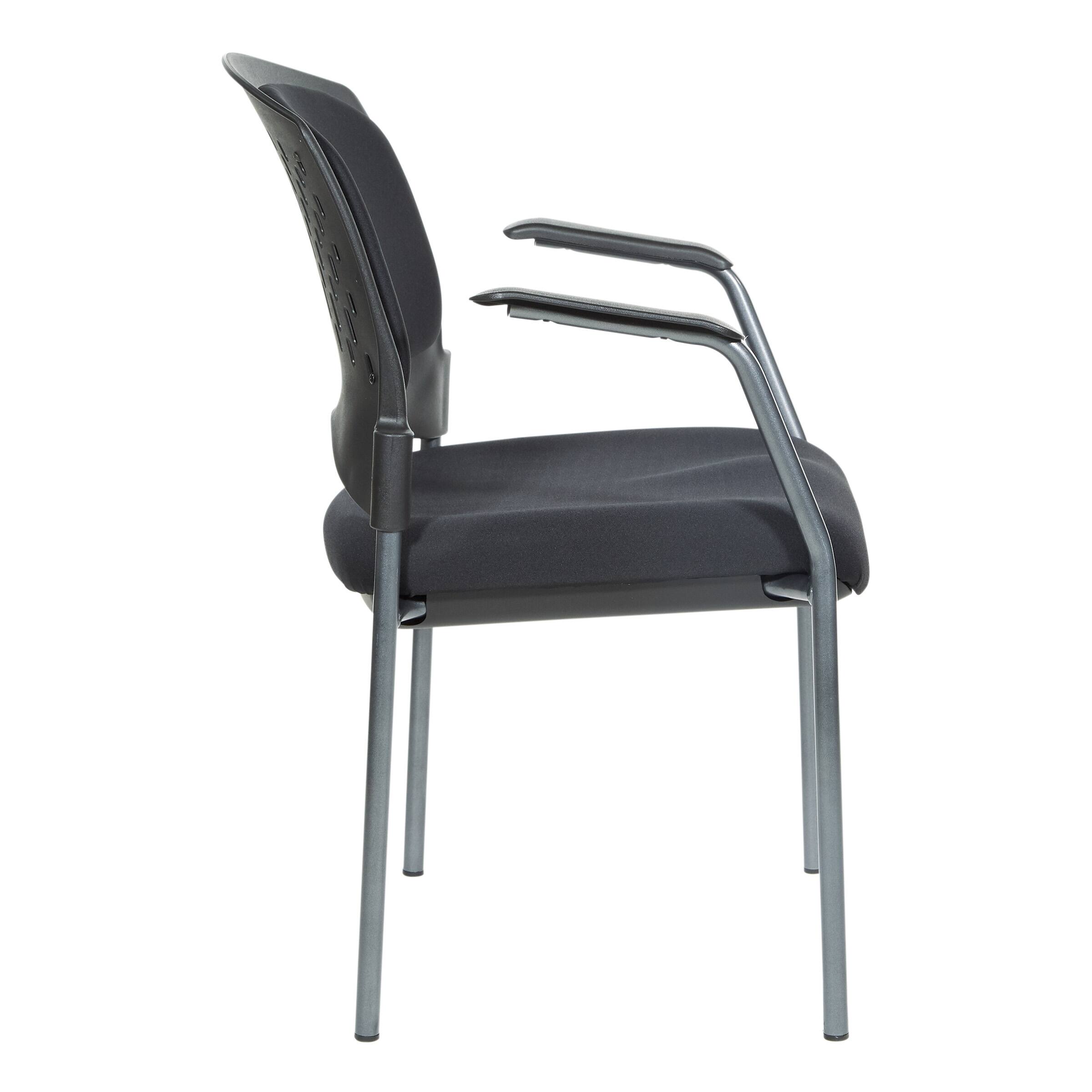 Left. Office Star Products - Upholstered Visitor Stackable Office Chair - Coal.