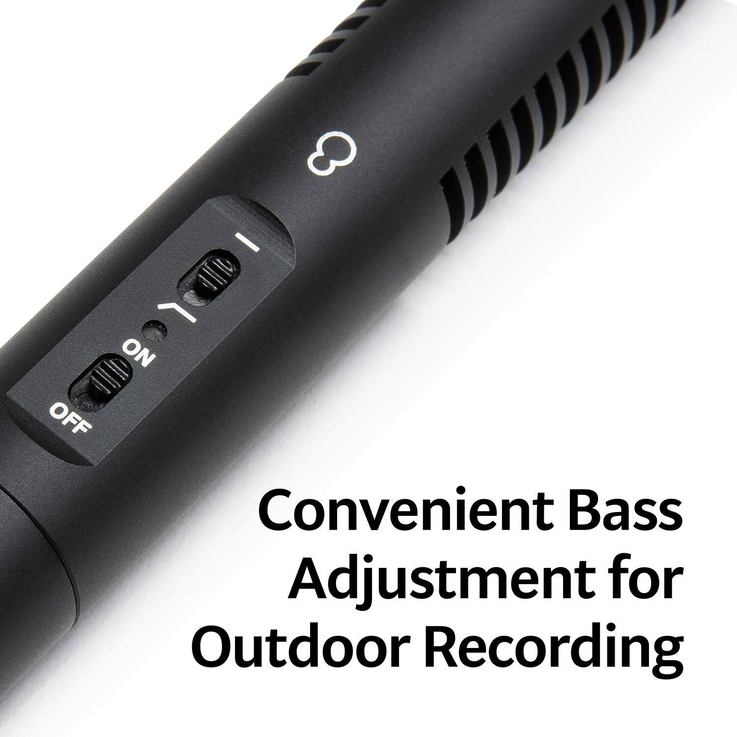 Convenient Bass Adjustment for Outdoor Recording
ON
OFF