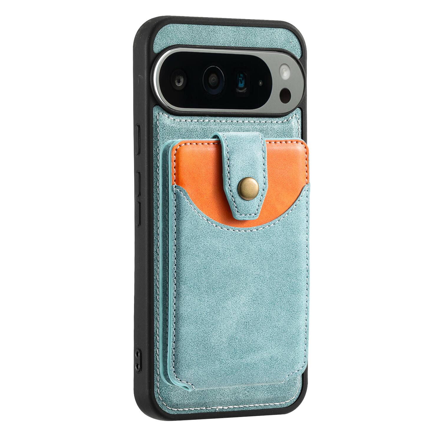 Alt View 2. Dteck - For Google Pixel 9 Pro XL Case,2-in-1 Magnetic Detachable Faux Leather Wallet Flip Stand Card Holder TPU Inner Cover - Mintgreen.