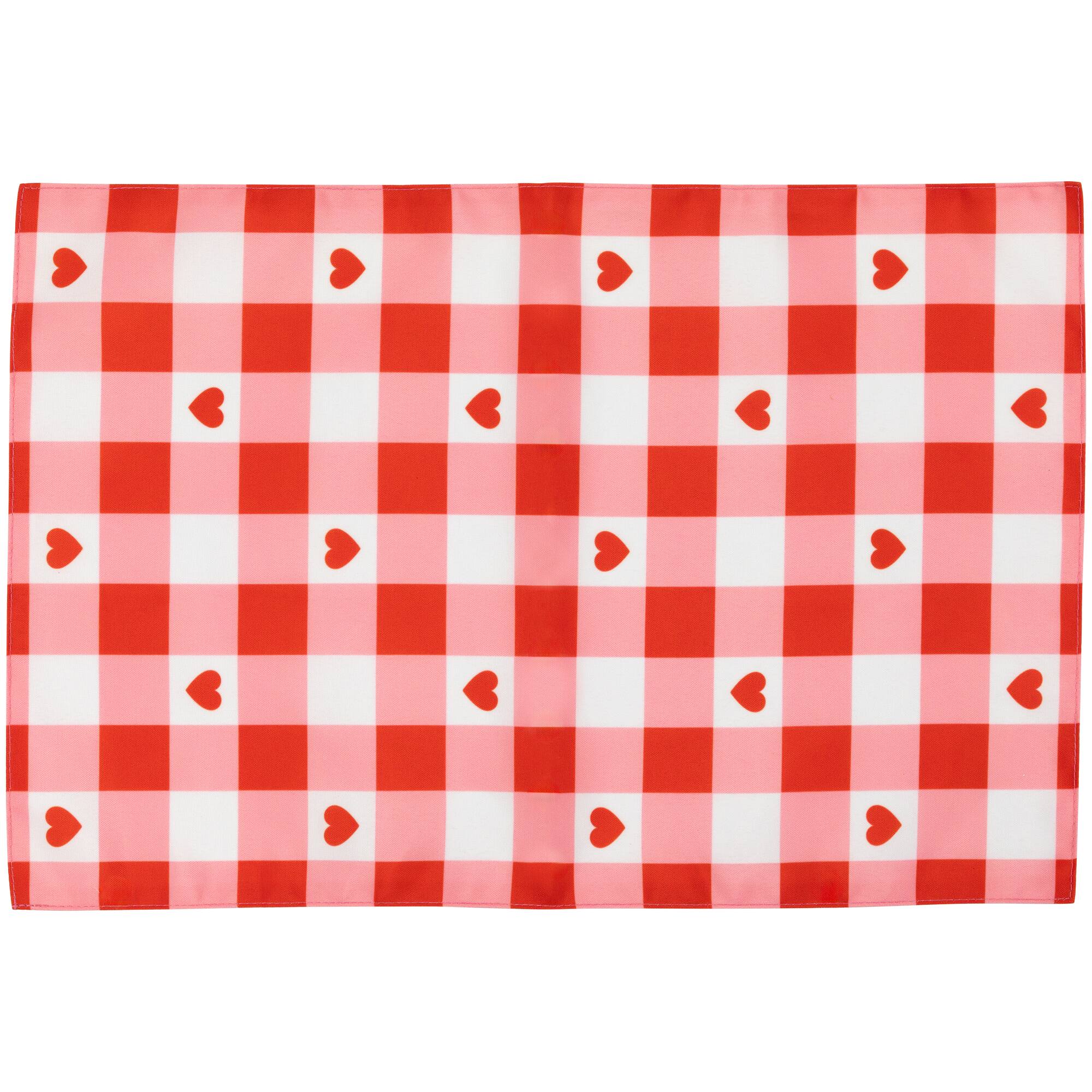 Alt View 2. Northlight - Checkered Hearts Valentine's Day Placemats - 18" - Set of 4 - Red.