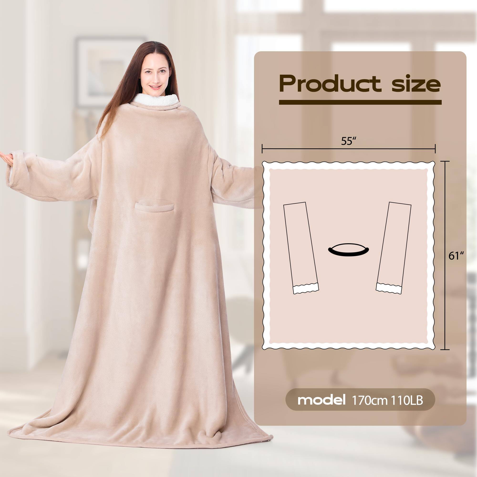 Product size: 55" x 61"  
Model: 170cm, 110LB