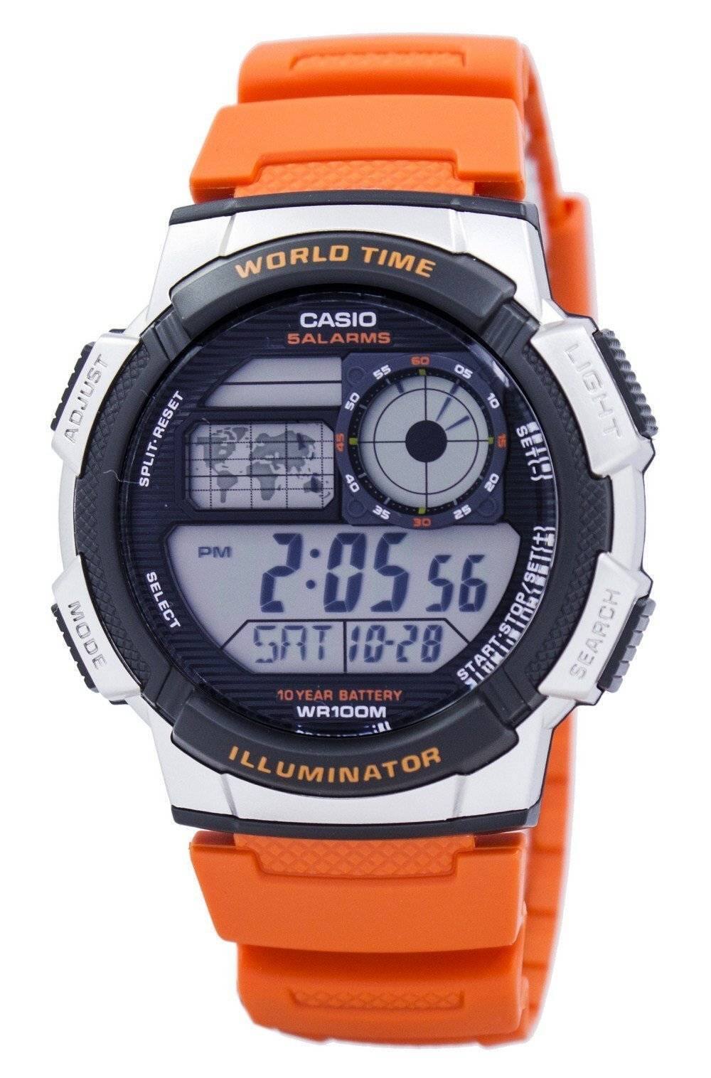 Casio - Youth Series Illuminator World Time Alarm AE-1000W-4BV AE1000W-4BV Men's Watch - Black