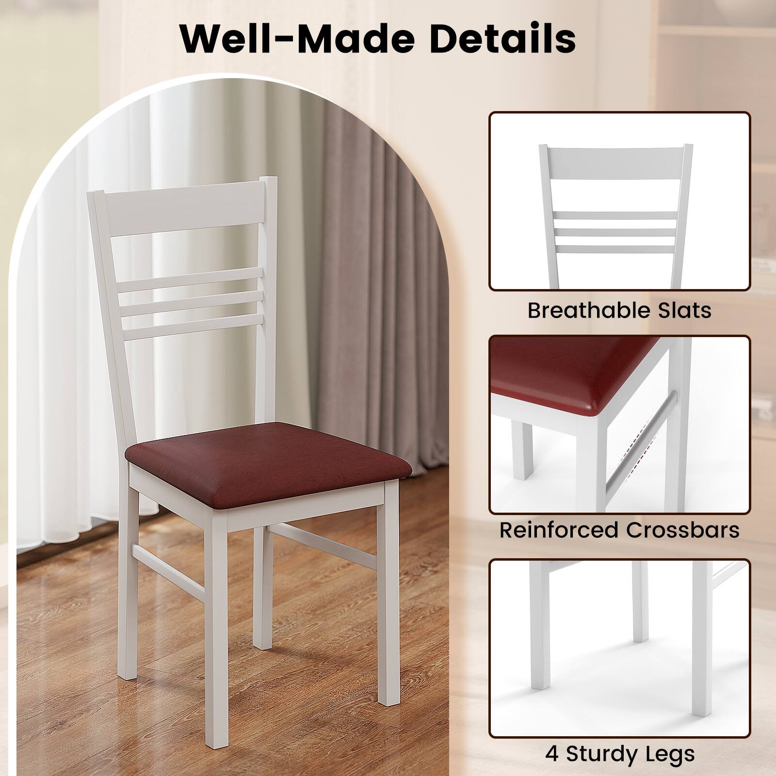 Well-Made Details

- Breathable Slats
- Reinforced Crossbars
- 4 Sturdy Legs