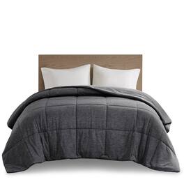 Gracie Mills - Heathered Jersey Knit Down Alternative Comforter - Black