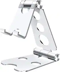 SaharaCase - Foldable Stand for Most Cell Phones and Tablets up to 10" - Silver - Left_Zoom