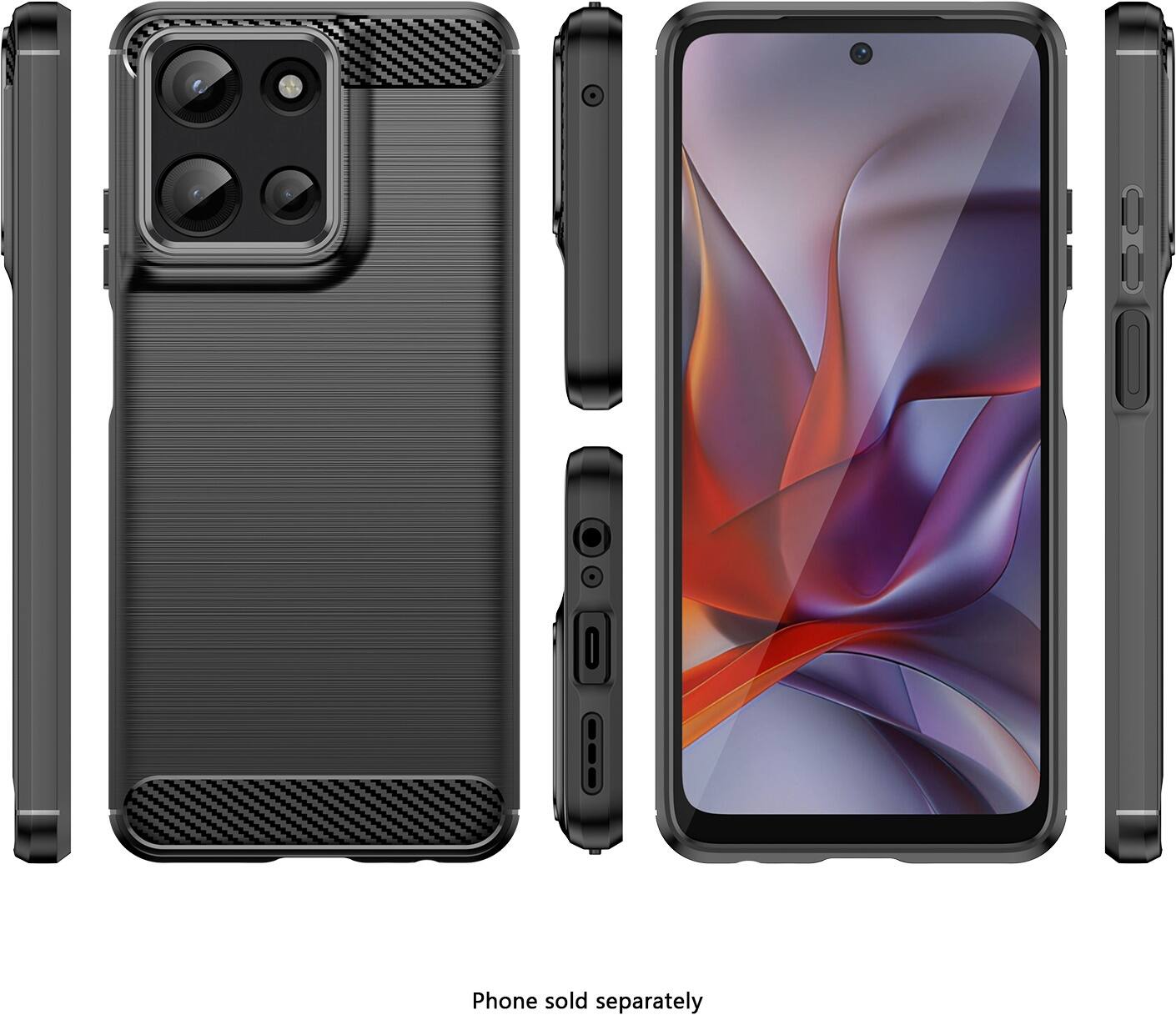 The text on the image reads "Phone sold separately."