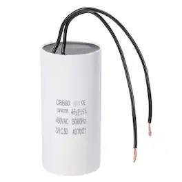 Unique Bargains - 45uF CBB60 Running Capacitor, AC 450V 2 Wires 50/60Hz for Refrigerators, Washing Machines, Water Pumps - White