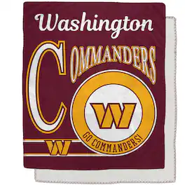 Pegasus - Washington Commanders 50" x 60" Retro Emblem Flannel Fleece Sherpa Blanket - Multicolor