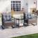 Alt View 1. Costway - 3 PCS Patio Rocker Set with 2-Tier Coffee Table & Soft Seat Back Cushions Outdoor - Mix Brown + Grey.