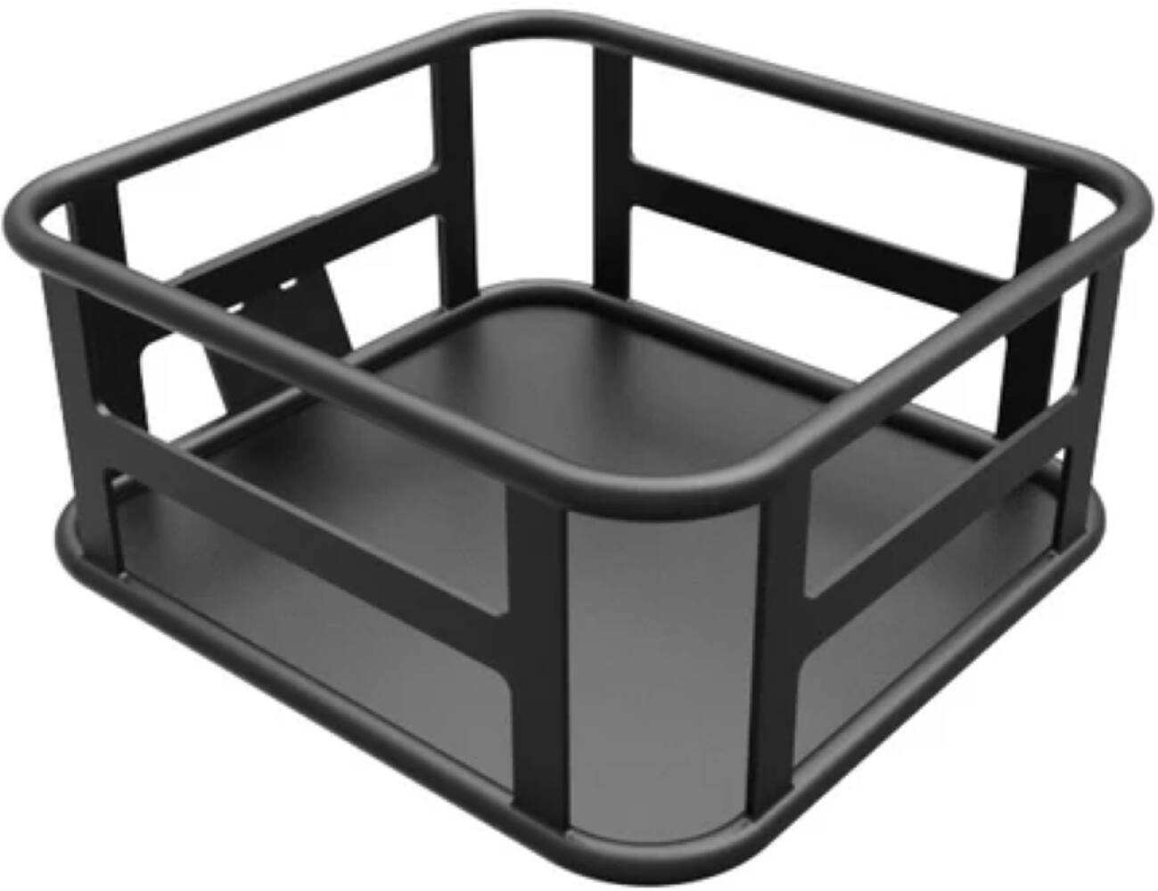 Angle. Heybike - Front Basket Iron Bottom - Black.