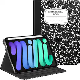 Fintie - Folio Case for iPad mini 7th Generation (A17 Pro) / mini 6 8.3" Multiple Viewing Angles Stand Cover w/ Pocket - Composition Book