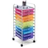 Front. Costway - 10 Drawer Rolling Storage Cart Scrapbook Paper Office School Organizer - Multicolor.