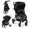 Costway - High Landscape Baby Stroller Pushchair with Expandable & Footmuff Canopy 20 lbs 0-3 Years - Black