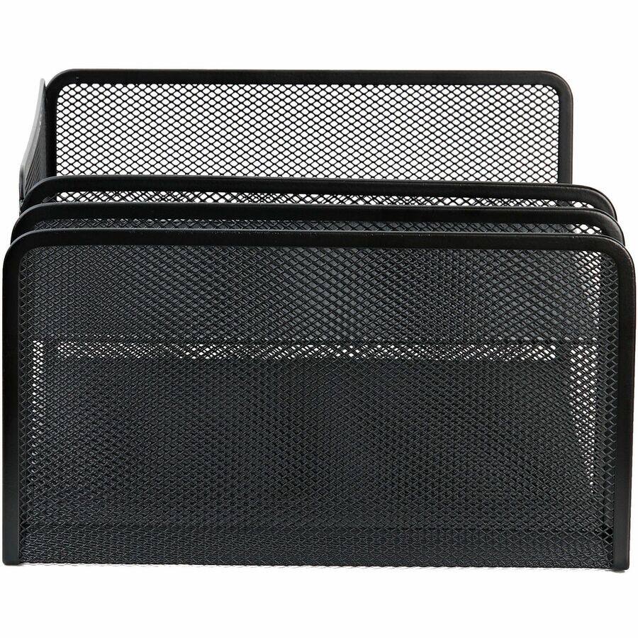 Angle. Lorell - Lorell 4 Tier File Organizer 4 Tier Horizontal/Vertical Desktop Black Steel Mesh - Black.
