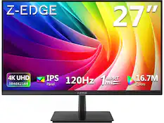 Z-EDGE 27" 4K UHD 3840x2160 IPS 120Hz 1ms 1MPRT Panel 16.7M Colors