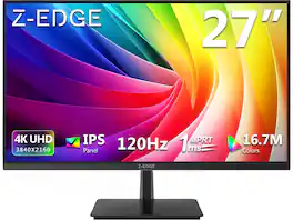 Z Z-Edge - S274K 27 inch 4K UHD 3840x2160 120Hz 1ms IPS Gaming Monitor, HDMI x2, DP x2 - Black