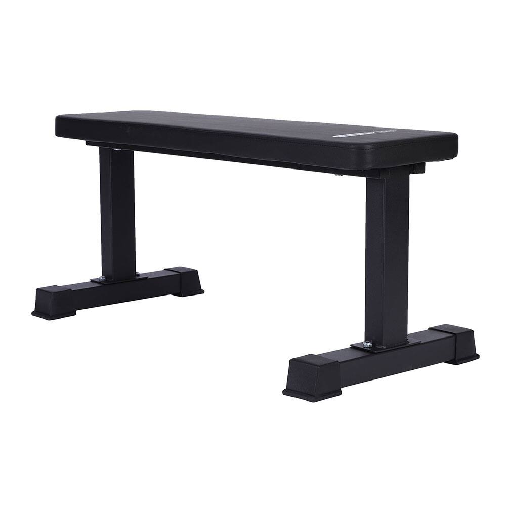 Alt View 1. HolaHatha - HolaHatha Steel Frame Foam Padded Flat Freeweight Bench for Weight Training - Black.