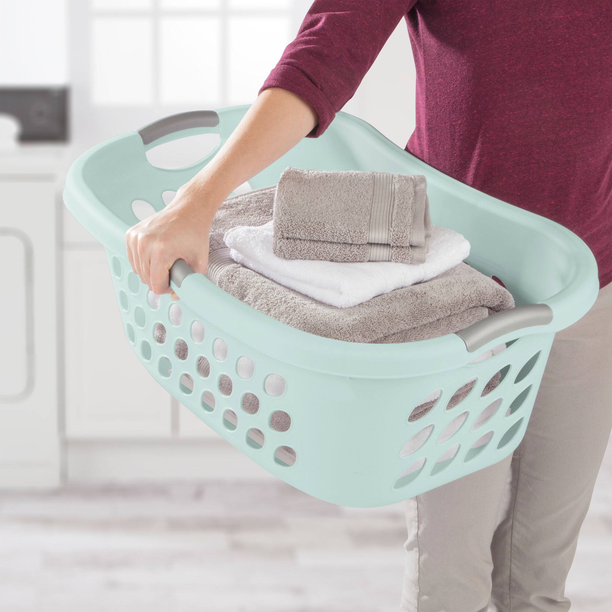 Alt View 3. Sterilite - Sterilite 6 Pack Plastic Laundry Basket Ultra HipHold 1.25 Bu Contour Rim, Mint - Mint.