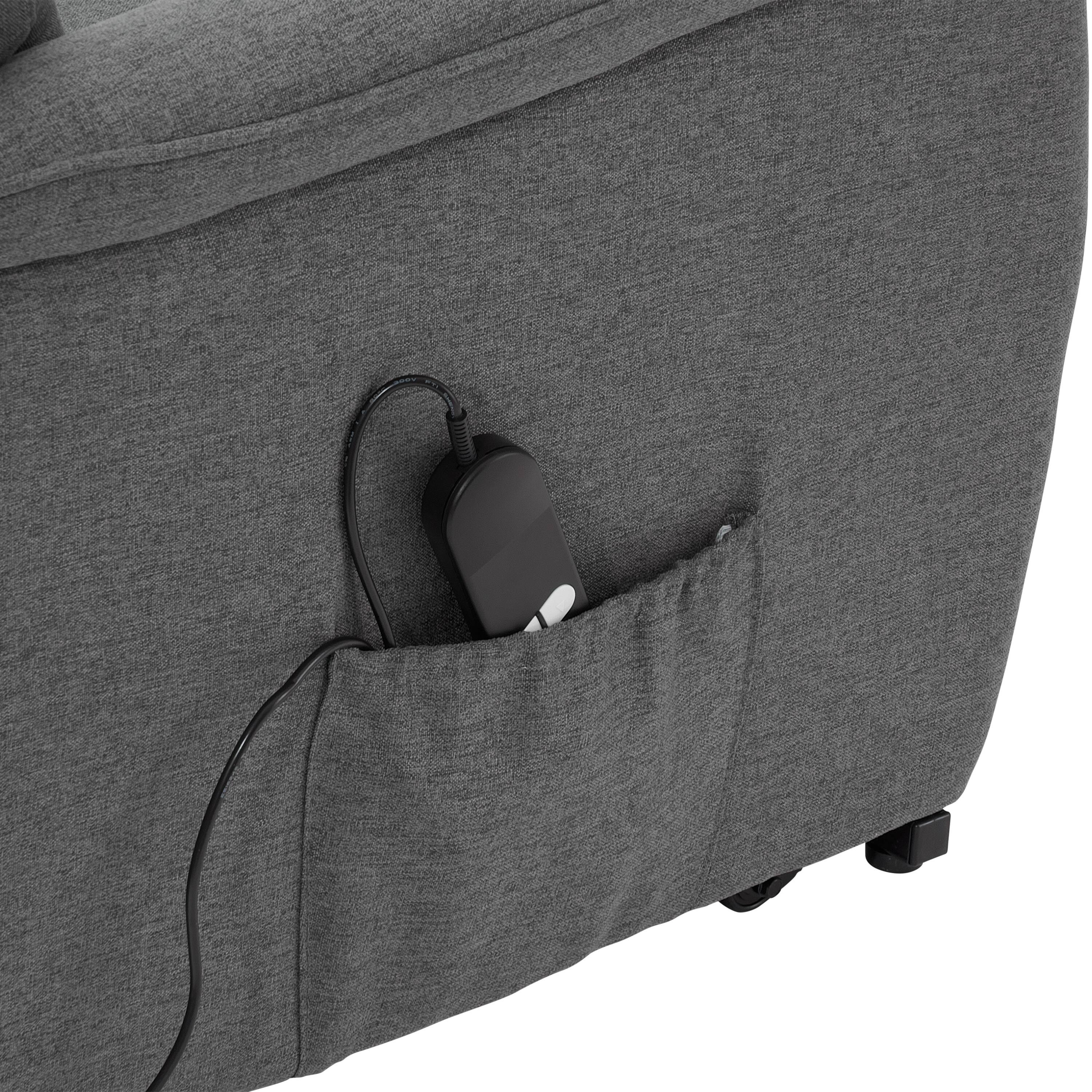 Alt View 18. CorLiving - Ashley Power Lift Fabric Recliner - Medium Grey.