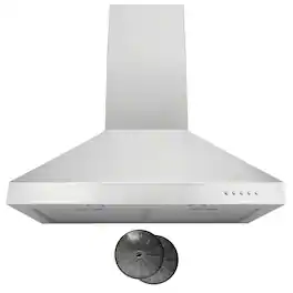 Hauslane - 30 inches - Convertible - Wall Range Hood - Silver