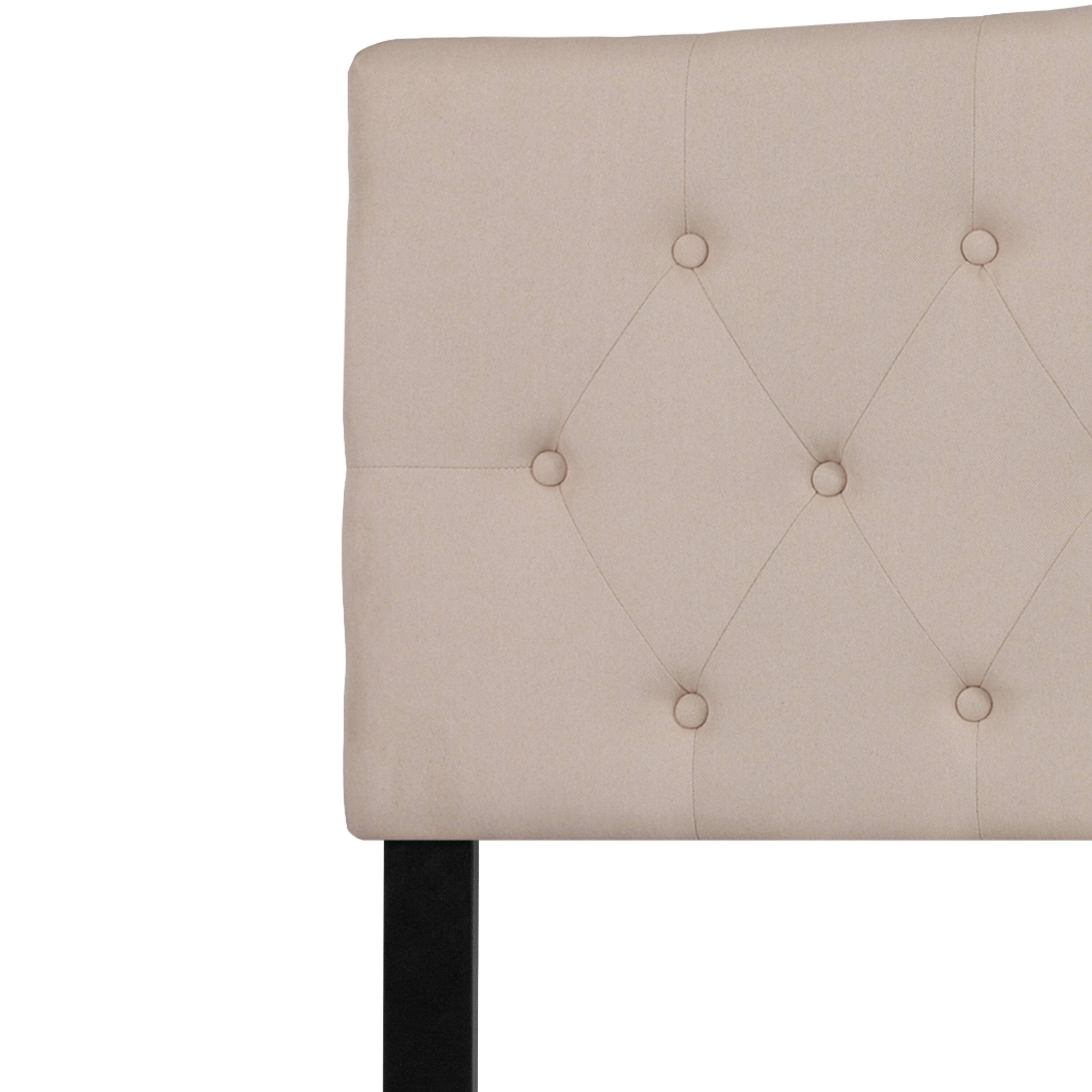 Alt View 6. Emma + Oliver - Arched Button Tufted Upholstered Headboard - Beige.