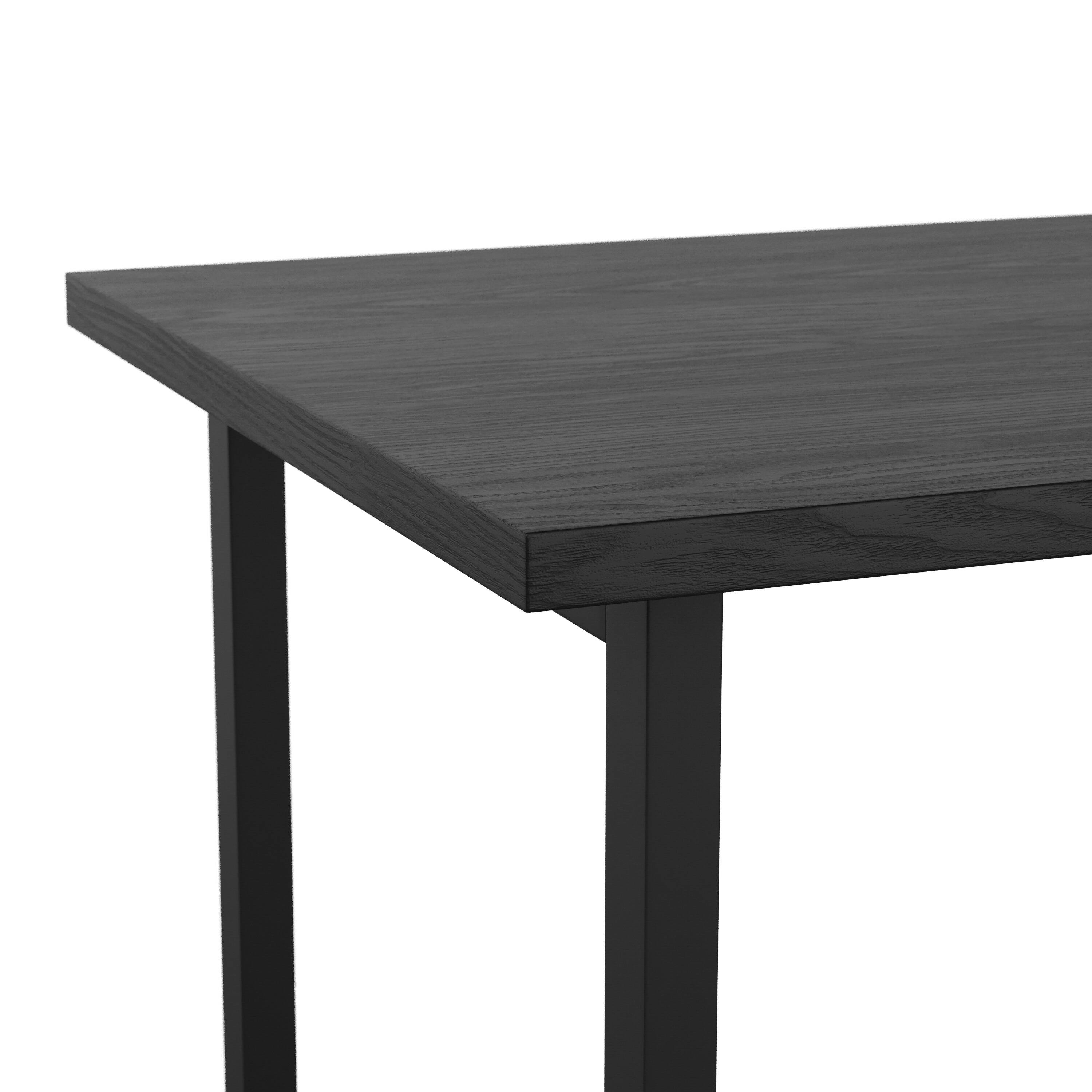 Alt View 20. Martha Stewart - Beckett Modern Trestle Desk with Open Side Shelving - Black Wood Grain.