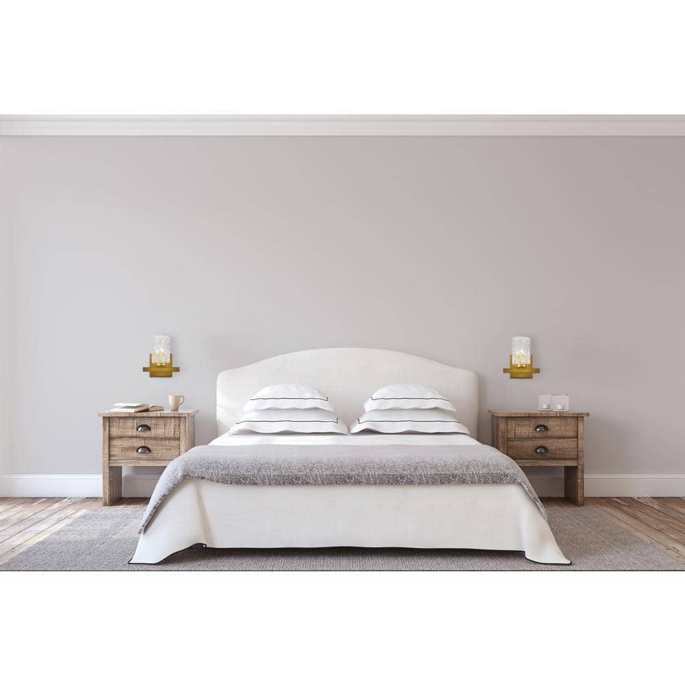 Living District - Cassie 1 light bath sconce in brass with clear shade - Brass And Clear Shade price history on PriceWatchPro