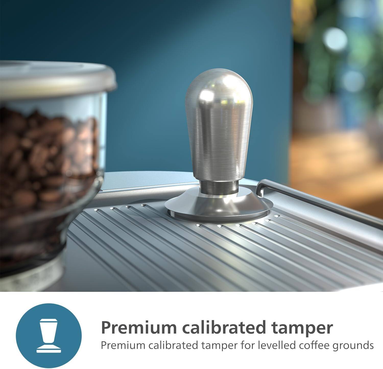 Premium calibrated tamper  
Premium calibrated tamper for levelled coffee grounds
