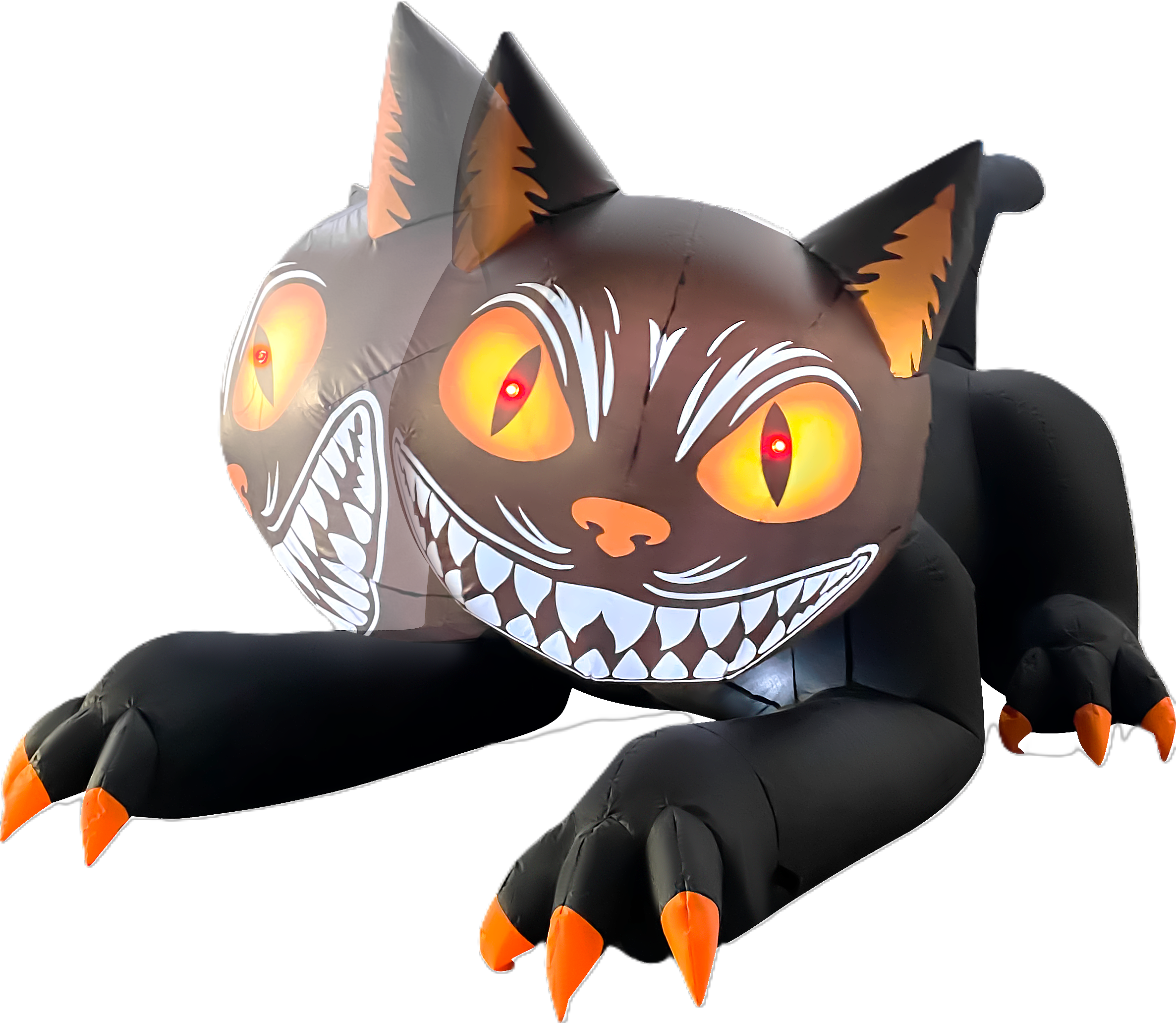 Angle. GOOSH Inflatables - GOOSH 7.4FT Animated Inflatable Halloween Black Cat – Light-Up Yard Decoration - Black.
