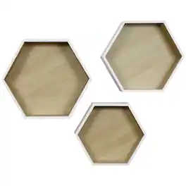 Sorbus - Sorbus® Floating Shelf Hexagon Set, Honeycomb Wall Mounted Shelves, Decorative Hanging Display - White