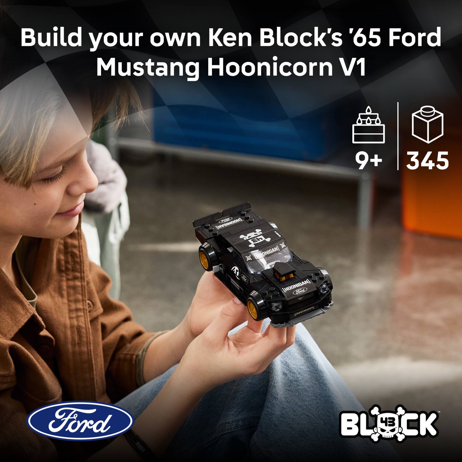 Build your own Ken Block's '65 Ford Mustang Hoonicorn V1  
9+ 345  
[HOONIGAN]  
Ford  
[HOONIGAN]  
BLÖCK