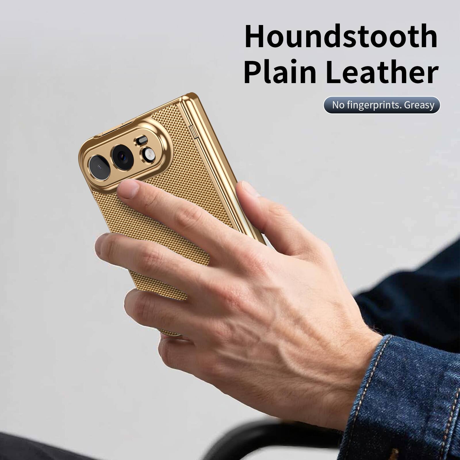 Houndstooth Plain Leather  
No fingerprints. Greasy
