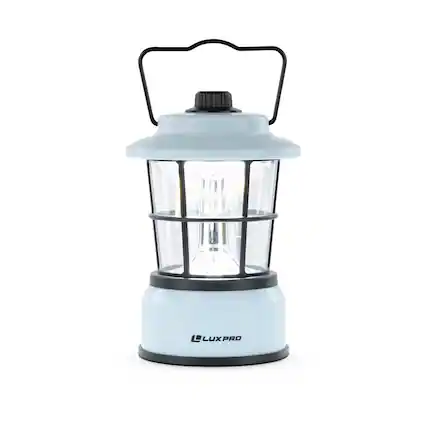 Front. LUXPRO - Retro LED Lantern, 265 Lumens - Blue.