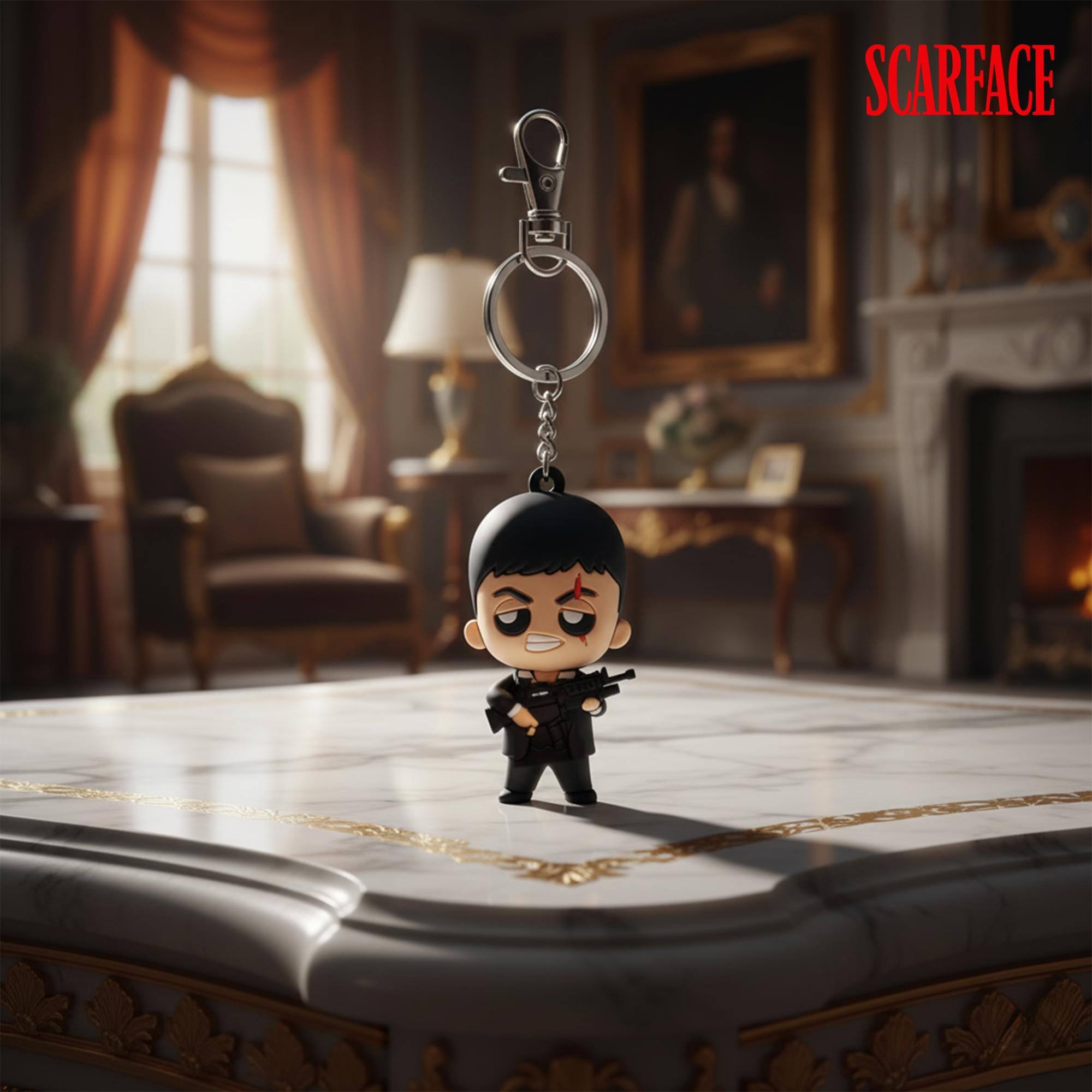 Alt View 3. SD Toys - Scarface Tony Montana 2-Inch Pokis Keychain - Black.