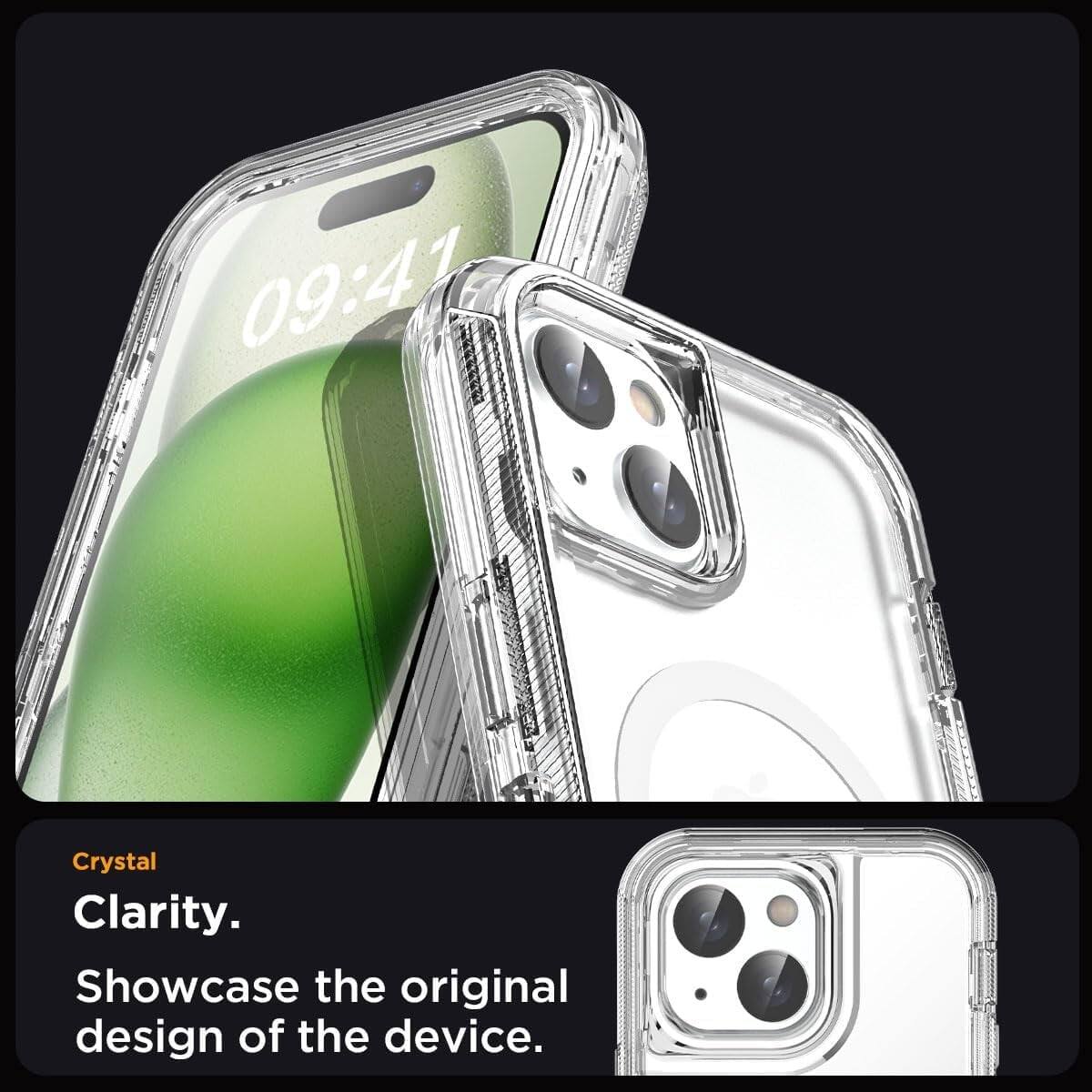 Crystal
Clarity.
Showcase the original design of the device.