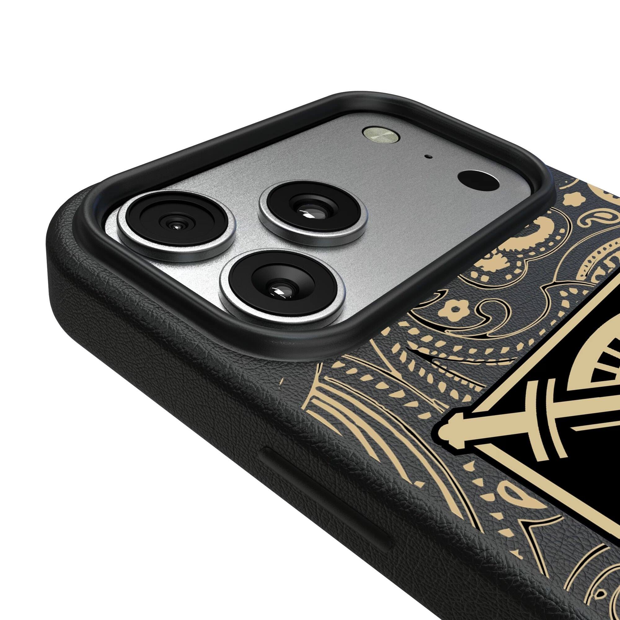 Alt View 2. Keyscaper - Army Black Knights Paisley iPhone Magnetic Bump Case - 16 Plus - Black.