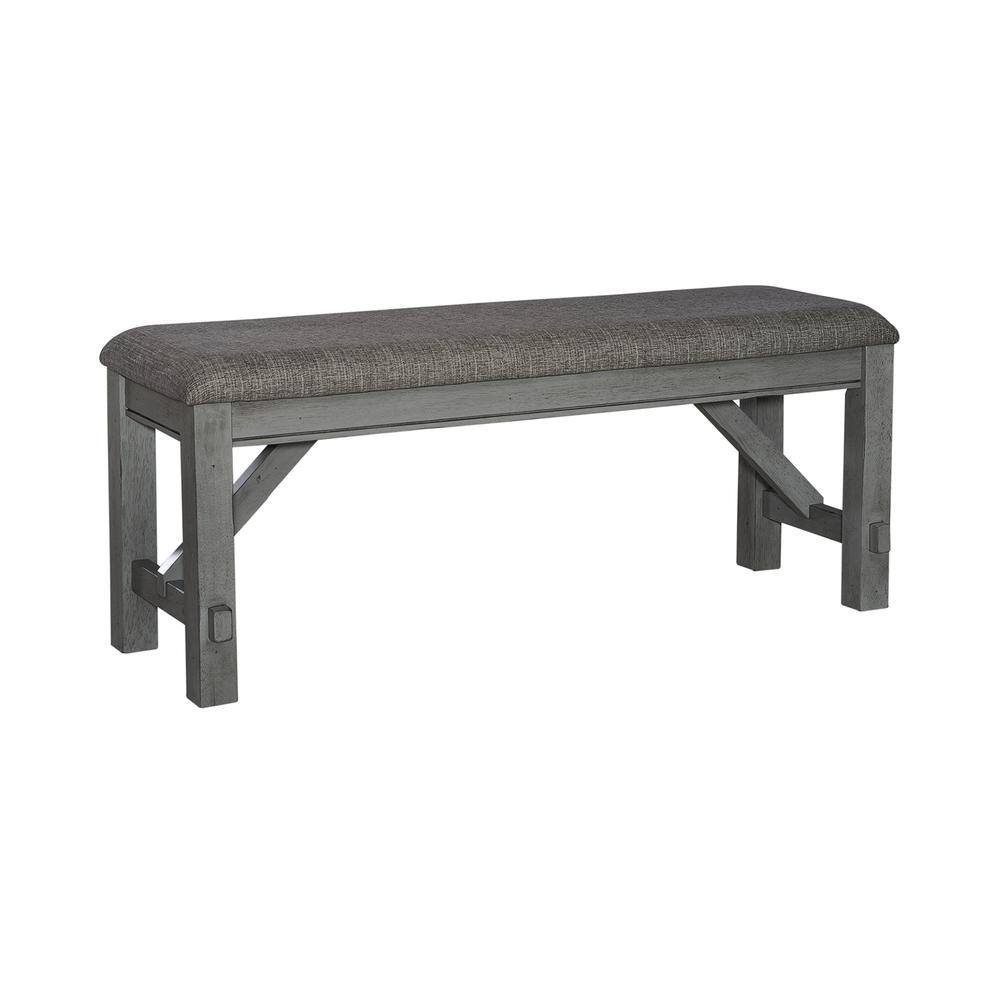 Alt View 1. Liberty Furniture Industries - Dining Bench Transitional Grey in Smokey Grey Finish w/ Carbon Grey Tops - Grey.