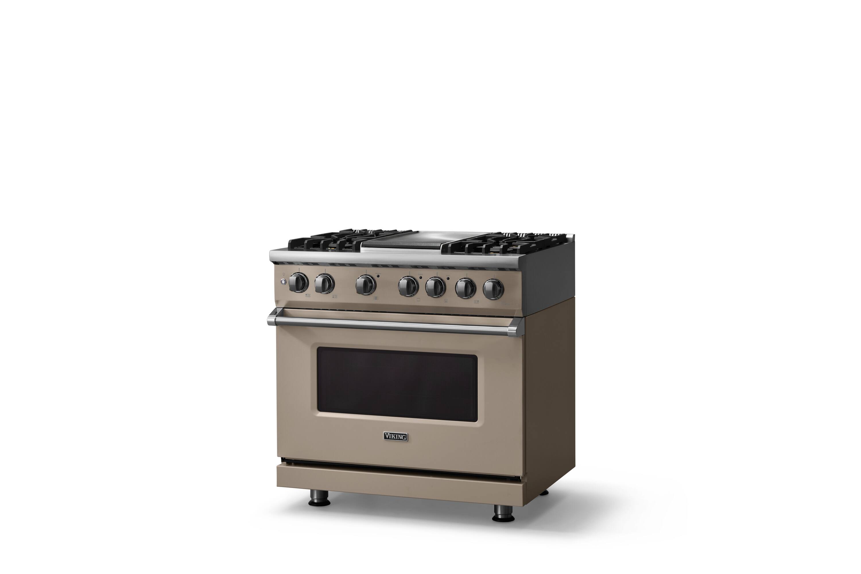Angle. Viking - 36"W. 4 Burner Pro 5 Series 5.6 Cu. Ft. Freestanding Sealed LP Dual Fuel Convection Range/Griddle - Nantucket - Nantucket.