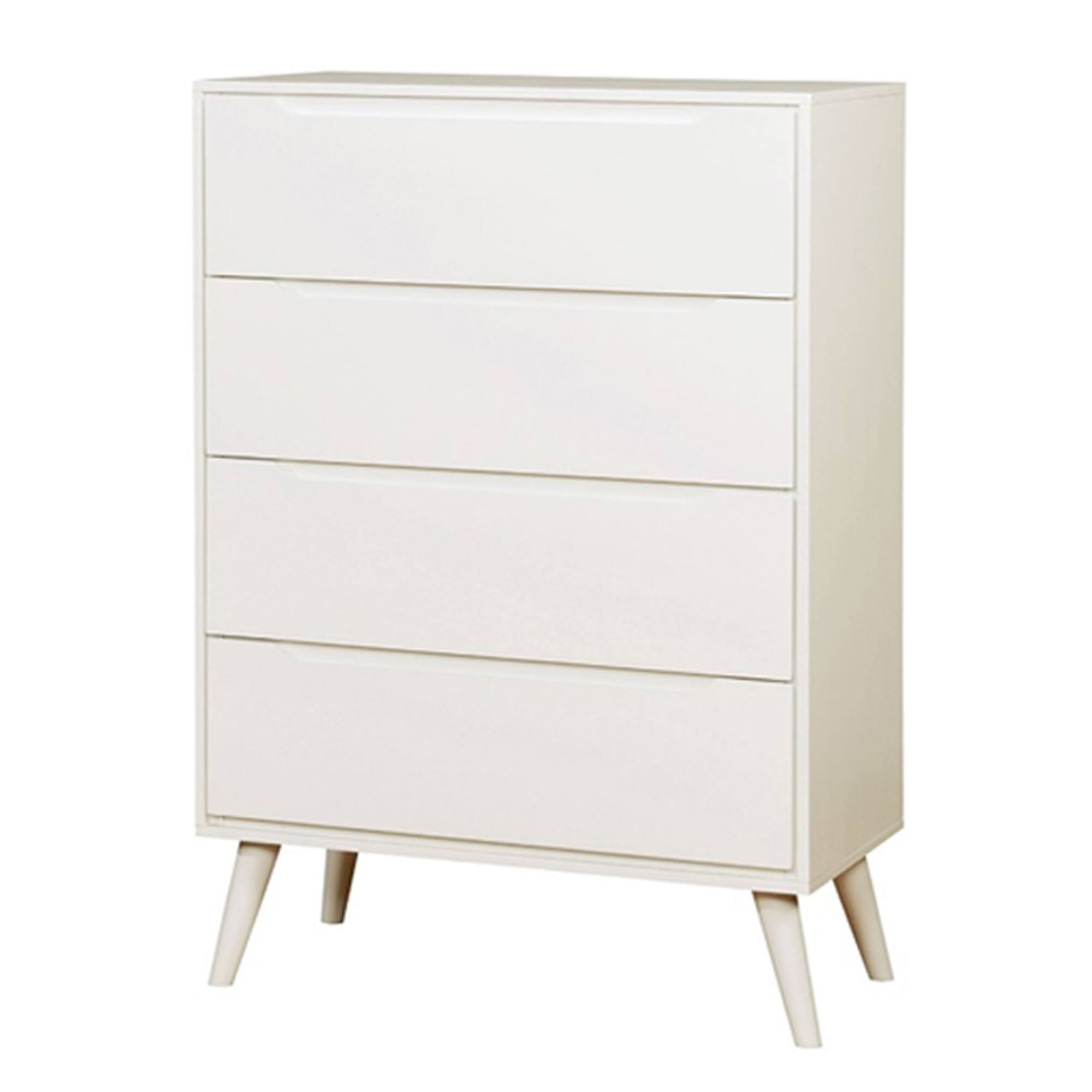 Alt View 3. Manhattan Lane - Bekor 3 Pc Full Size Bedroom Set, Mid-Century Modern Style - White.
