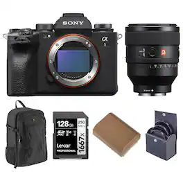 Bundle - Sony - Alpha 1 Full Frame Mirrorless Digital Camera with FE 50mm f/1.2 GM Lens, Backpack, 128GB SD Card, Extra