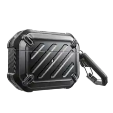 Front. SUPCASE - Apple AirPods Pro 1 & 2 Unicorn Beetle PRO Rugged Case Waterproof Case - Black.
