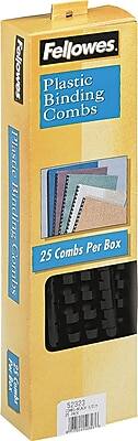 Fellowes  
Plastic Binding Combs  
25 Combs Per Box  
52323