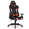 Front. Costway - Racing Massage Gaming Chair with Lumbar Support - Red + Black.