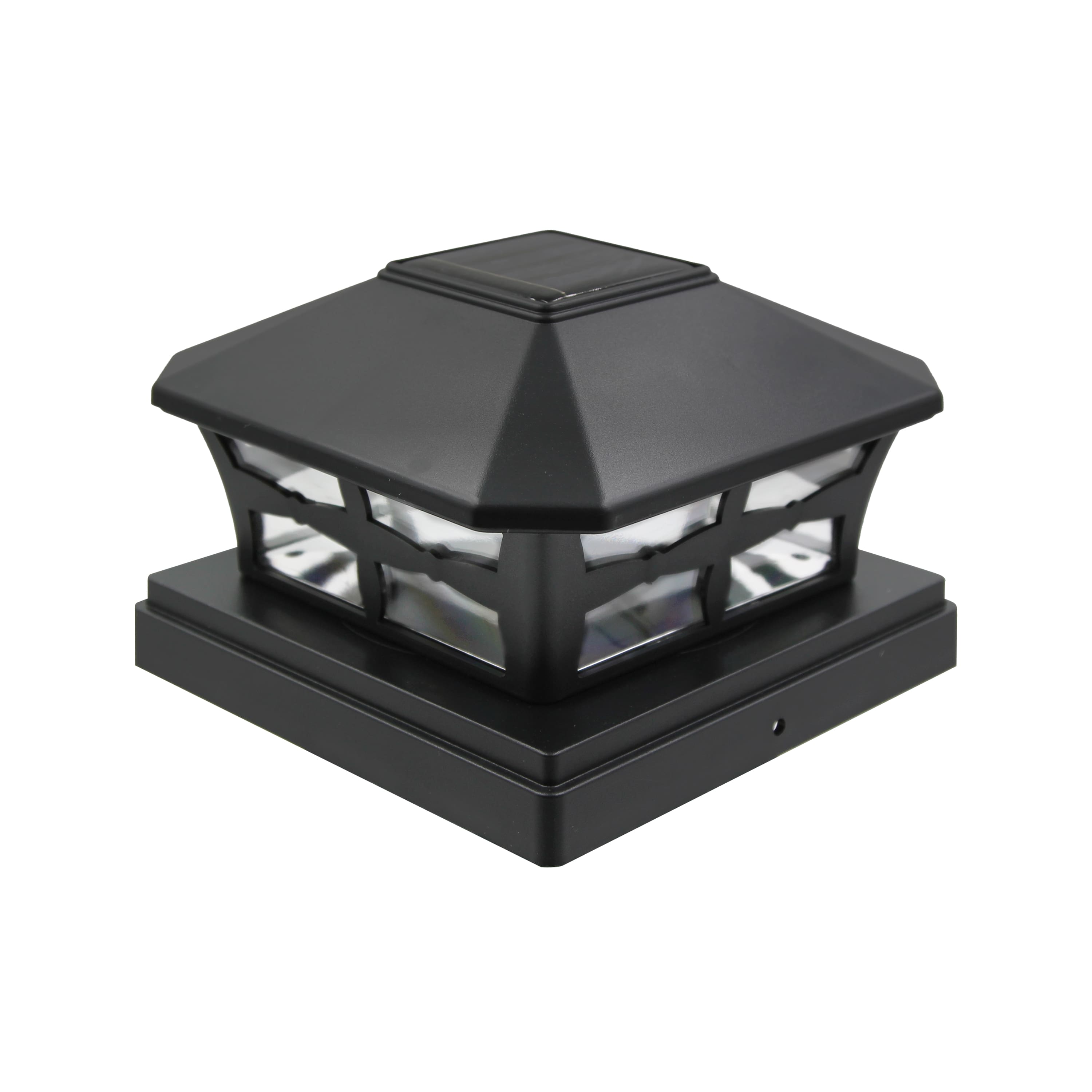 FC Design - Black Outdoor Solar Post Light 2 Bright SMD LED Fit 6x6 Inch Wood Vinyl Deck Posts , set of 6 - Multicolor