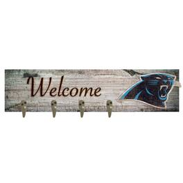 Fan Creations - Carolina Panthers 24" x 6" Mounted Coat Hanger - Multicolor