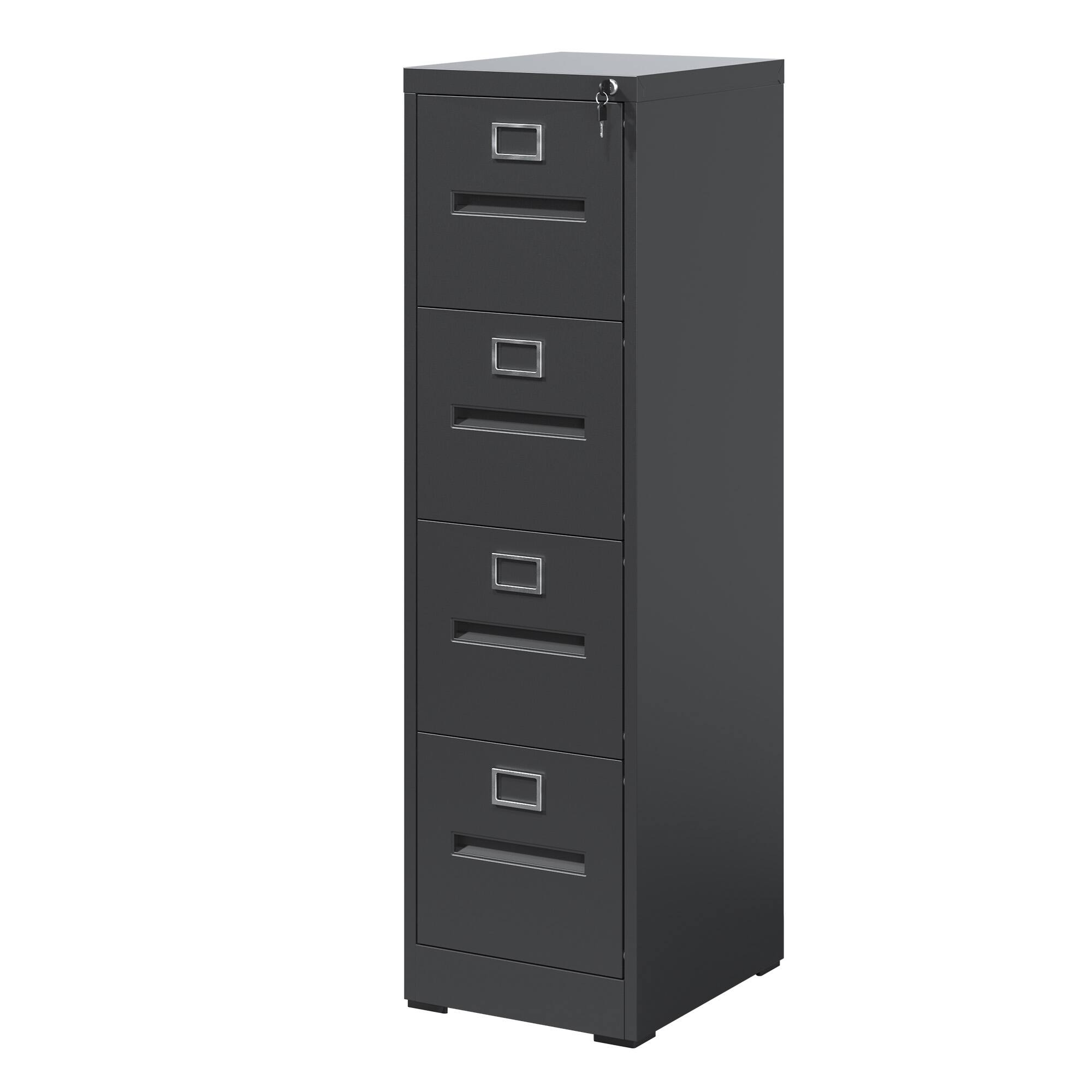 APRILSOUL - 4 Drawer File Cabinet with Lock Metal Vertical File Cabinet Office Home, A4 Legal/Letter Size Narrow File Cabinet Locked